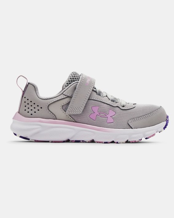 Girls' Pre-School UA Assert 9 AC Running Shoes in Gray image number 0